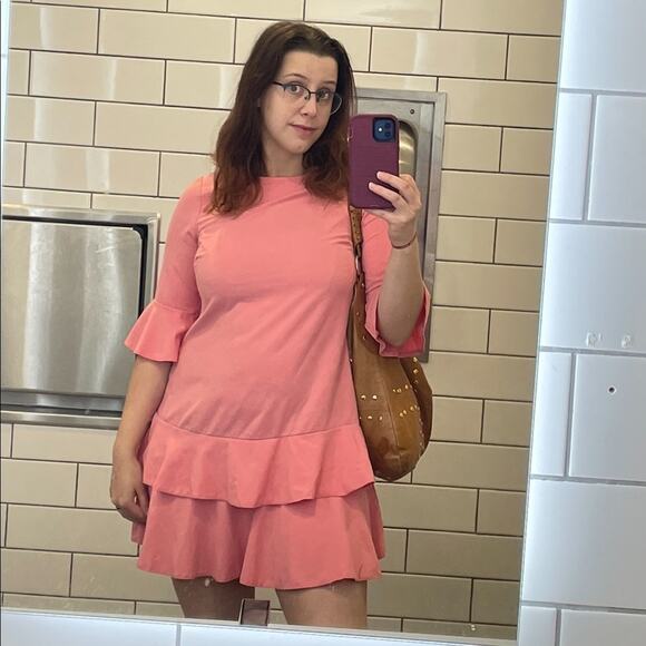 ASOS pink Ruffle mini Dress - Picture 1 of 10